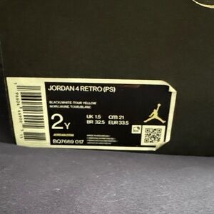 Jordan 4 Retro PS Black and Tour Yellow